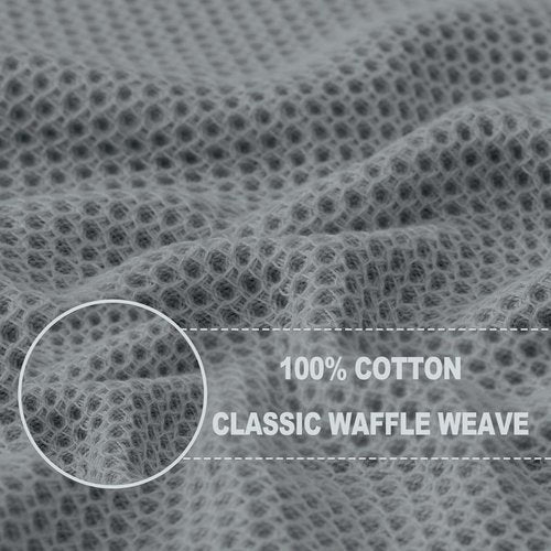 Homaxy 100% Cotton Waffle Weave Kitchen Dish Cloths, Ultra Soft Absorbent Quick Drying Dish Towels, 12 x 12 Inches, 6-Pack, Grey