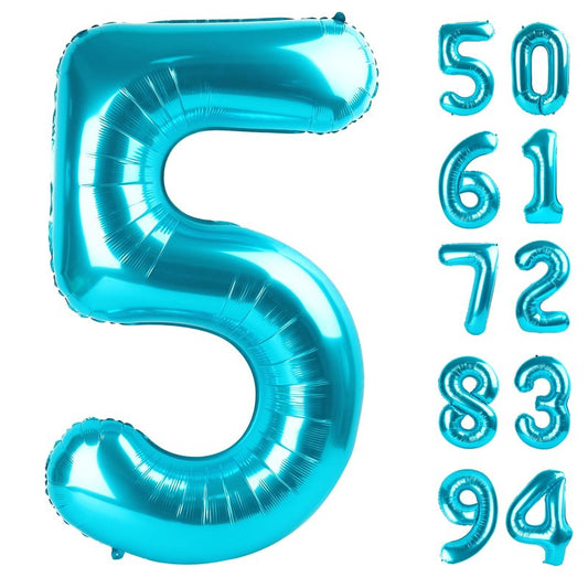 5 Balloon, Blue Number Balloons 40 Inch, 5th Birthday Balloon Decorations, Blue Party Supplies, 5 Number Balloons, Number 5 Balloon