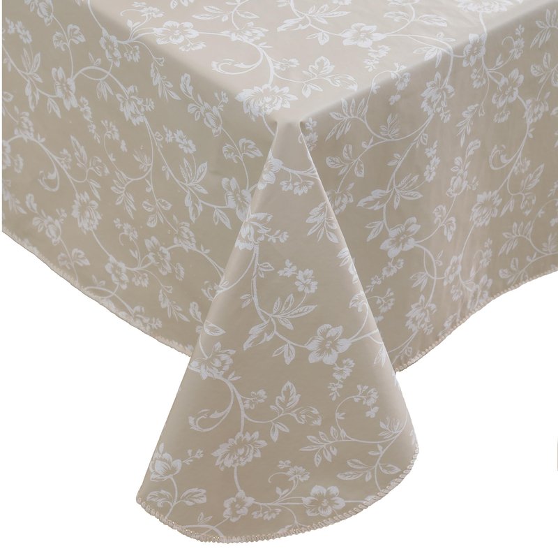 Walrus Heavy Duty Vinyl Tablecloth with Flannel Backing Waterproof Oil-Proof Plastic Table Cloth Stain-Resistant Wipeable Rectangle or Square Table Cover for Indoor and Outdoor (Blue Leaf,60x84 Inch)