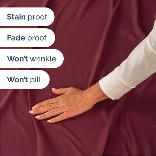 Cal King Size 4-Piece Sheet Set - Comfy Cooling Bed Sheets for Luxury Hotel Feel - Oeko-Tex Certified - Burgundy
