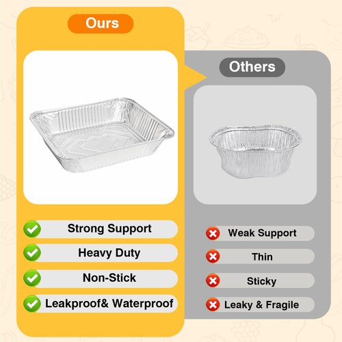 Gladify Aluminum Foil Pans 9x13 Disposable Baking Pans 30 Pack Heavy Duty Half Size Tin Foil Trays for Steam Table, Roasting, Cooking, Heating, Freezing Food