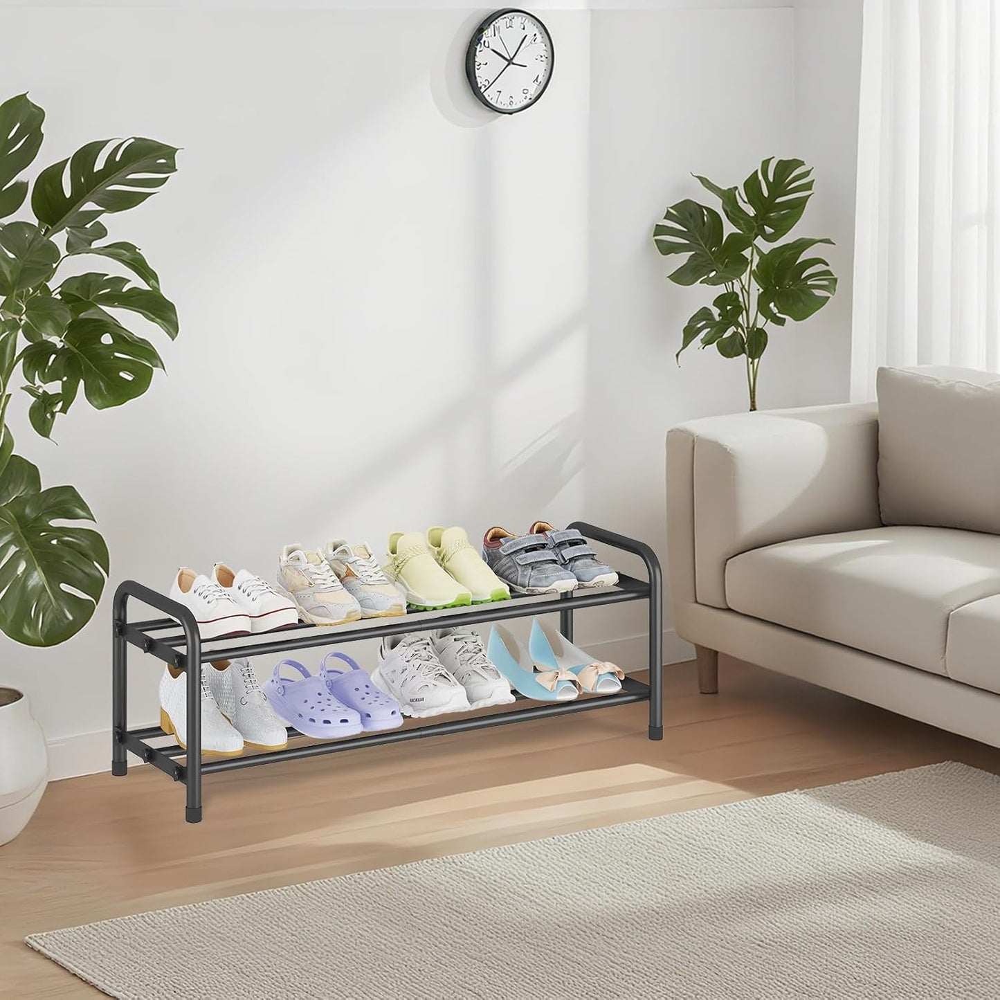 KANAV 2-Tier Expandable Shoe Rack - Adjustable Organizer for Small Spaces | Durable Storage for Entryway & Bedroom