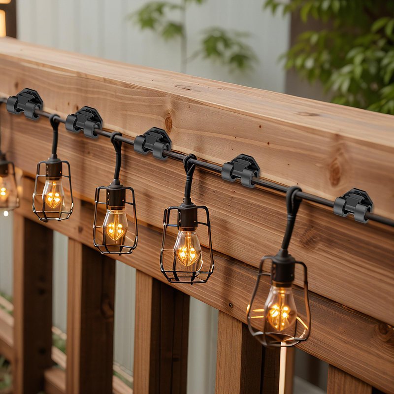 Lewufe Hooks for Outdoor String Lights Clips, Christmas Light Clips Weatherproof, Lights Hanger Hooks for Hanging Christmas Light, Fairy Light, Cable, Holiday Decor - Black, 20 Pack