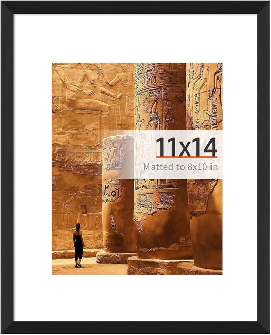 11x14 Black Picture Frame by [Brand Name] - Versatile Display for 8x10 or 11x14 Photos | Wall/Tabletop Stand