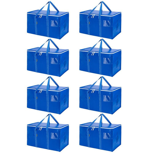 BALEINE 8-Pack Oversized Moving Bags with Reinforced Handles, Heavy-Duty Storage Tote for Clothes, Moving Supplies (Royal Blue, 8-Pack)