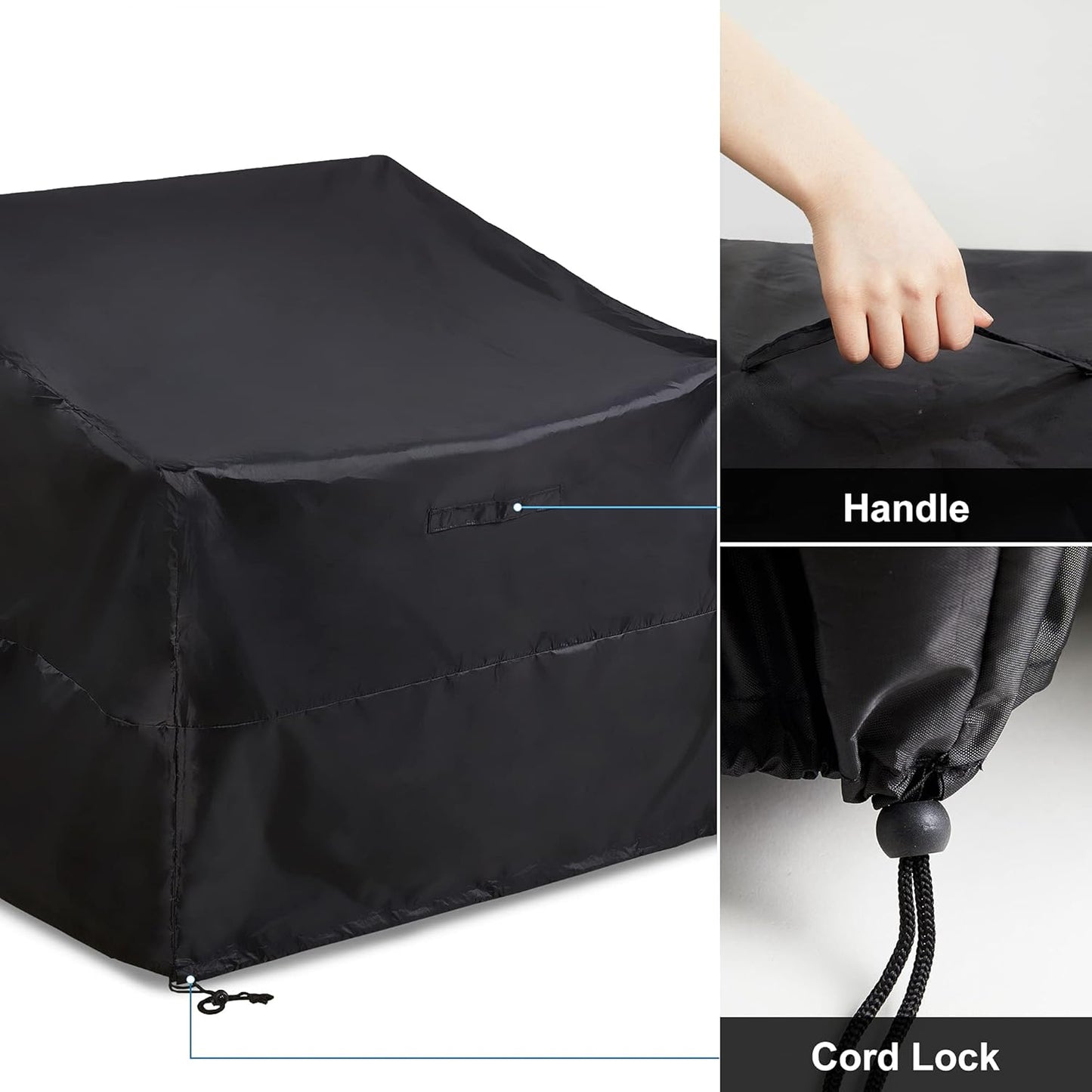 ALSTER Outdoor Chair Covers - Durable Waterproof Black Furniture Covers | 2 Pack (29" L x 30" W x 36" H)