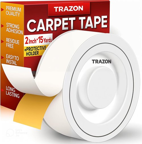 Carpet Tape Double Sided by [Brand Name] - Heavy Duty Rug Grippers for Hardwood Floors | Strong Adhesive, Removable, Residue Free (2 Inch / 15 Yards)