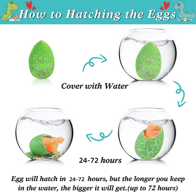 ANPHILE Dinosaur Party Favors, 30 Pack Hatching Dinosaur Eggs with Card Bulk - Dino Birthday Goodie Bag Stuffers , Novelty Birthday Party Favors for Kids
