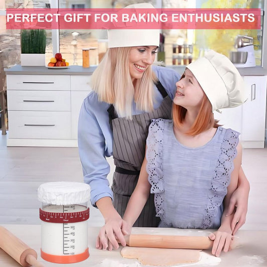 34oz Sourdough Starter Kit, Large Capacity Glass Sourdough Starter Jar, Reusable Starter Set of Sourdough Bread Baking Supplies with 6 Essential Yeast Starter Tools