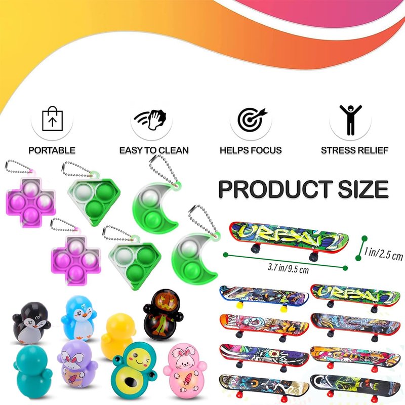 128 Pcs Party Favors for Kids Easter Egg Fillers,Fidget Treasure Box Toys, Classroom Prizes, Pinata Filler Goodie Bag Stuffers, Treasure Chest Carnival Prizes, Prize Box Bulk Toys for Boys Girls 4-8