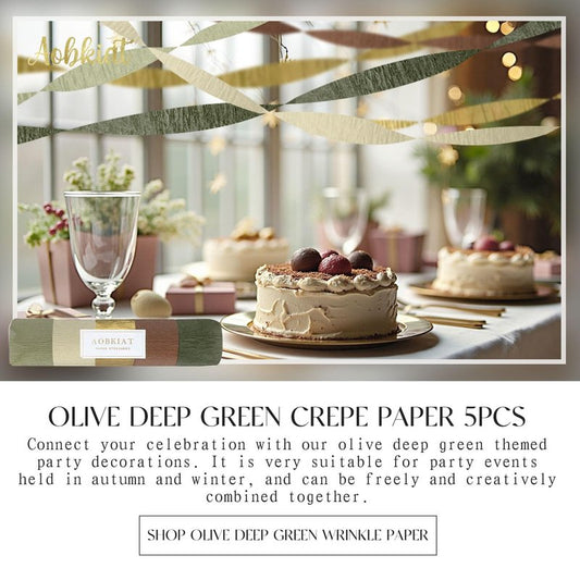 AOBKIAT Baby Shower Decorations,Sage Green Streamers Party Decorations,5 Rolls Crepe Paper for Boho Wedding,Bachelorette,Birthday,Woodland Baby Shower,Christmas,New Year
