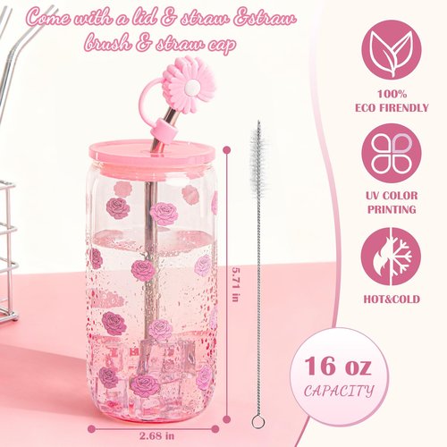 Happy Birthday Gifts for Teen Girls Women, Unique Mothers Day Gifts for Mom, Gift Baskets for Her Self Care Thank You Get Well Present Set for Teacher, 14pcs Cute Rose Box Girlfriend Wife (Pink)