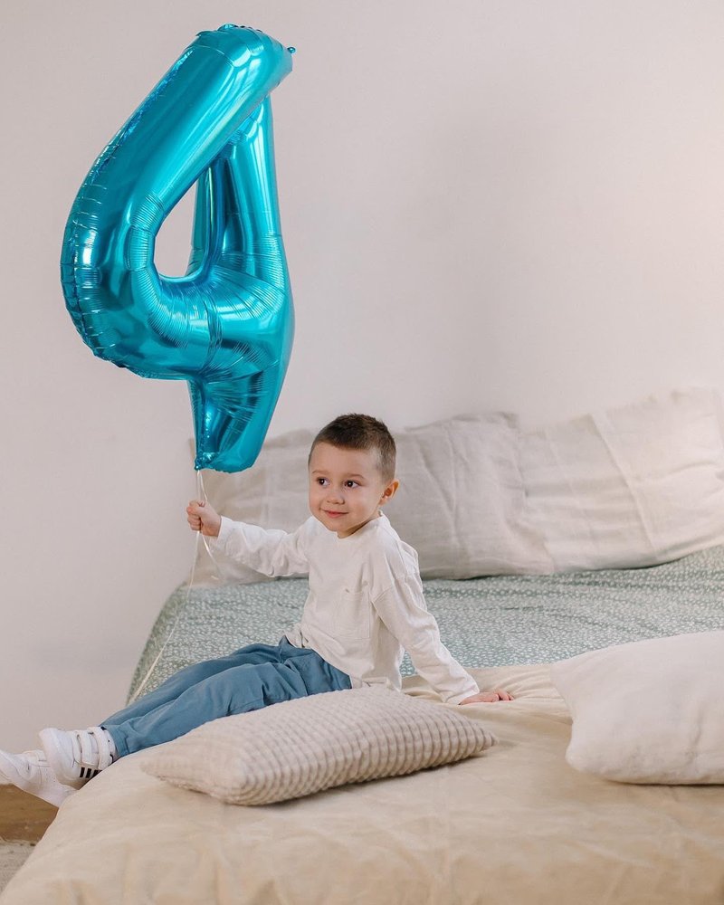 Light Blue Number 5 Balloon 40 Inch, 5th Birthday Party Decorations for Children, Giant 5 Foil Balloon for Party Supplies