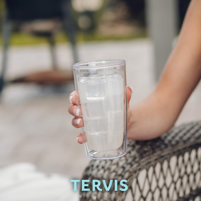 Tervis Palm Tree & Hammock Scene Made in USA Double Walled Insulated Tumbler Cup Keeps Drinks Cold & Hot, 16oz - 4pk, Unlidded