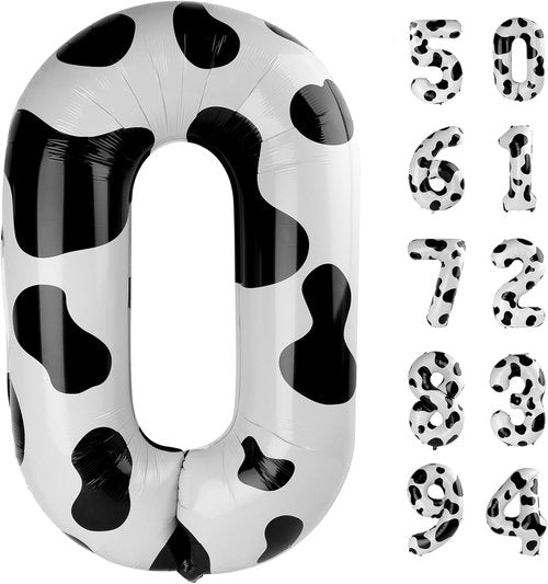 Cow Print Number Balloon - 40 Inch 0 Balloon for Farm Birthday Decorations | Perfect for Girls' Parties