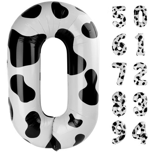 Cow Print Number 18 Balloon 40 inch, 18 Number Balloons, 18th Cow Farm Barnyard theme Birthday Decorations for Girls Boys Kids, 18 Year Old Party Supplies