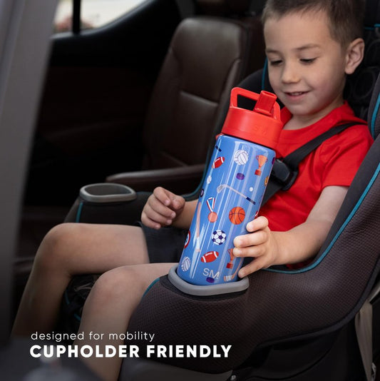 Simple Modern Kids Summit Water Bottle with Straw Lid | 14oz Stainless Steel Cup Insulated Tumbler for Toddlers, School | Frolicking Kittens