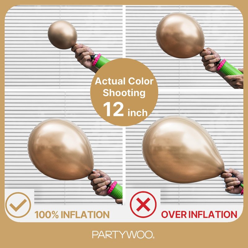 PartyWoo Metallic Gold Balloons 100pcs Different Sizes of 18 12 10 5 Inch Chrome Gold Balloon Arch Kit Garland for Birthday Graduation Baby Shower Wedding Bachelorette Party Decorations Gold-G127