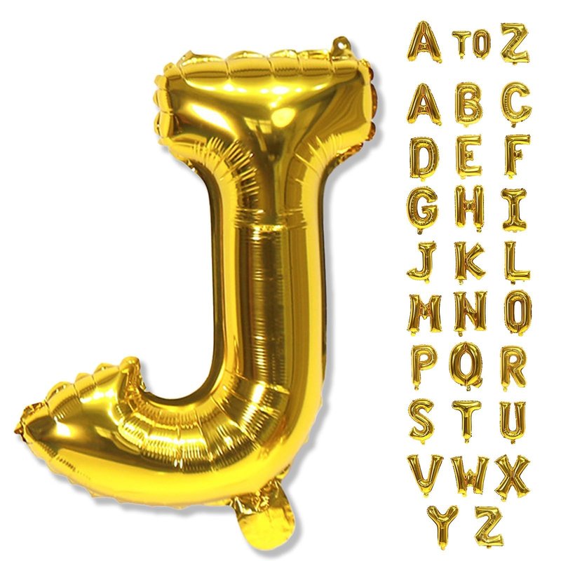Big Alphabet J Foil Letter Balloons 40 Inch Self Inflating Name Balloon Decor for Women's Birthday & Anniversary