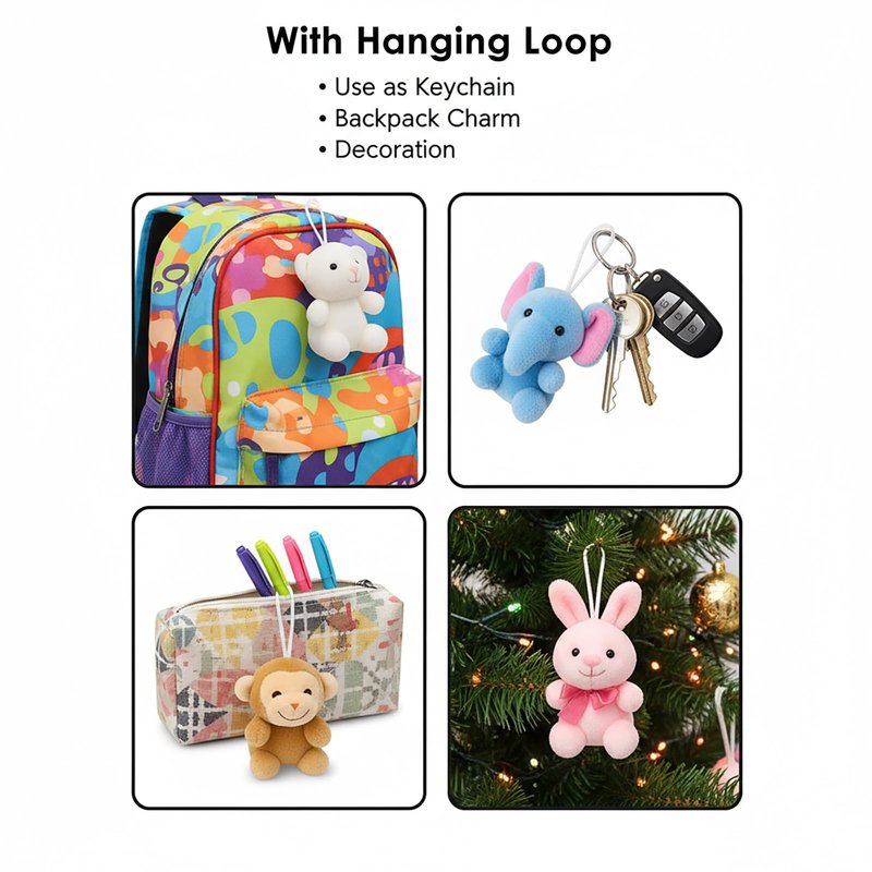 Yaliuliu Mini Stuffed Animals Bulk – 24 Pack Tiny Plushies Keychain for Kids, Small Animal Plush Toys for Classroom Rewards, Birthday Party Favors, Claw Machine, Easter, Halloween & Christmas