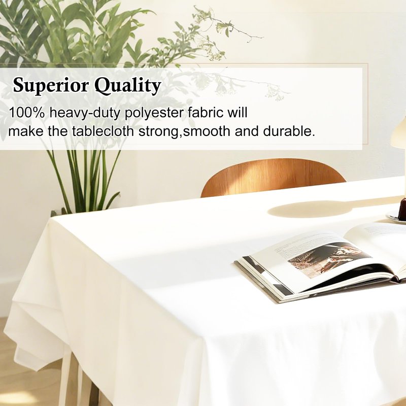OUDIS White Table Cloth Rectangle,6 Packs 60x102 Inches Tablecloth for 6 Foot Rectangle Tables,Professional Polyester Fabric Table Cover for Wedding, Party,Valentine Decor,Banquet Occasion Decorations