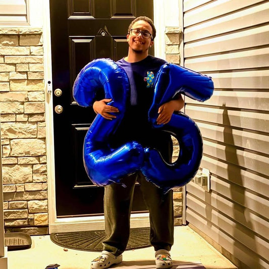 Night Blue Number 8 Balloon 40 Inch, 8th Birthday Party Decorations for Children, Giant 8 Foil Balloon for Party Supplies