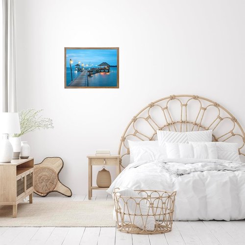 JCJMY 12x17 Picture Frame - Rustic Brown Wall Hanging Frame with Shatter-Resistant Plexiglass