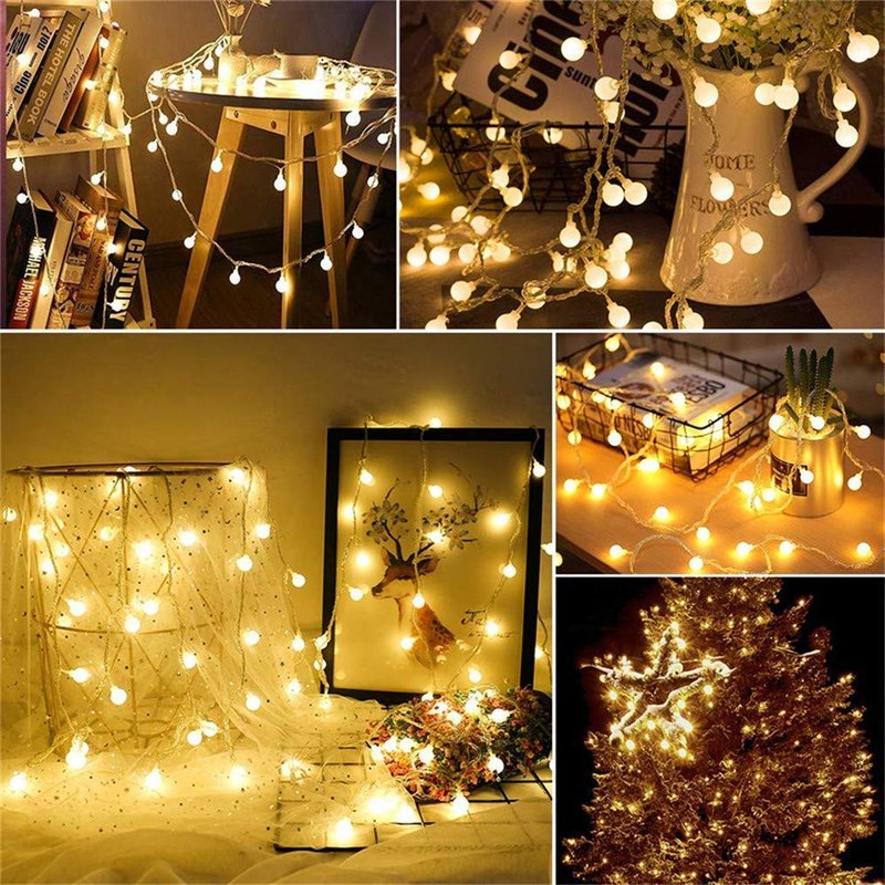 WFGGEH Globe USB String Lights, 20ft 40 LED Globe USB Powered Fairy Lights Warm White for Party Birthday Christmas Home Decoration