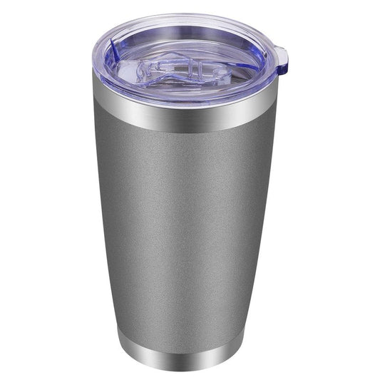 VEGOND 20oz Tumbler with Lid and Straw Stainless Steel Tumbler Cup Vacuum Insulated Double Wall Travel Coffee Mug Powder Coated Coffee Cup, Grey, 1 Pack