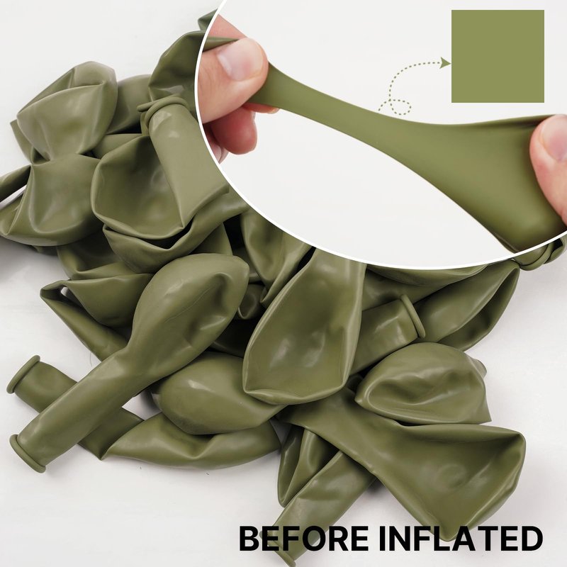PartyWoo Sage Green Balloons 155pcs Different Sizes of 18 12 10 5 Inch Olive Boho Green Latex Balloon Arch Kit for Wedding Birthday Dinosaur Jungle Golf Football Theme Party Decorations Green-F11