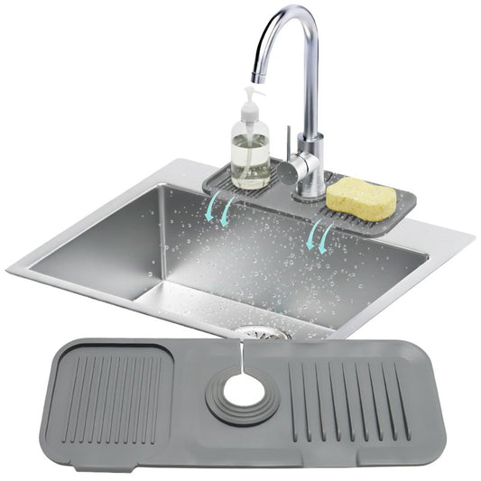 14.6” Silicone Faucet Mat For Kitchen Sink, Kitchen Sink Splash Guard Behind Faucet, Kitchen Faucet Mat For Kitchen Sink, Kitchen Sink Faucet Mat Splash Guard and Sink Water Splash Guard (Gray)