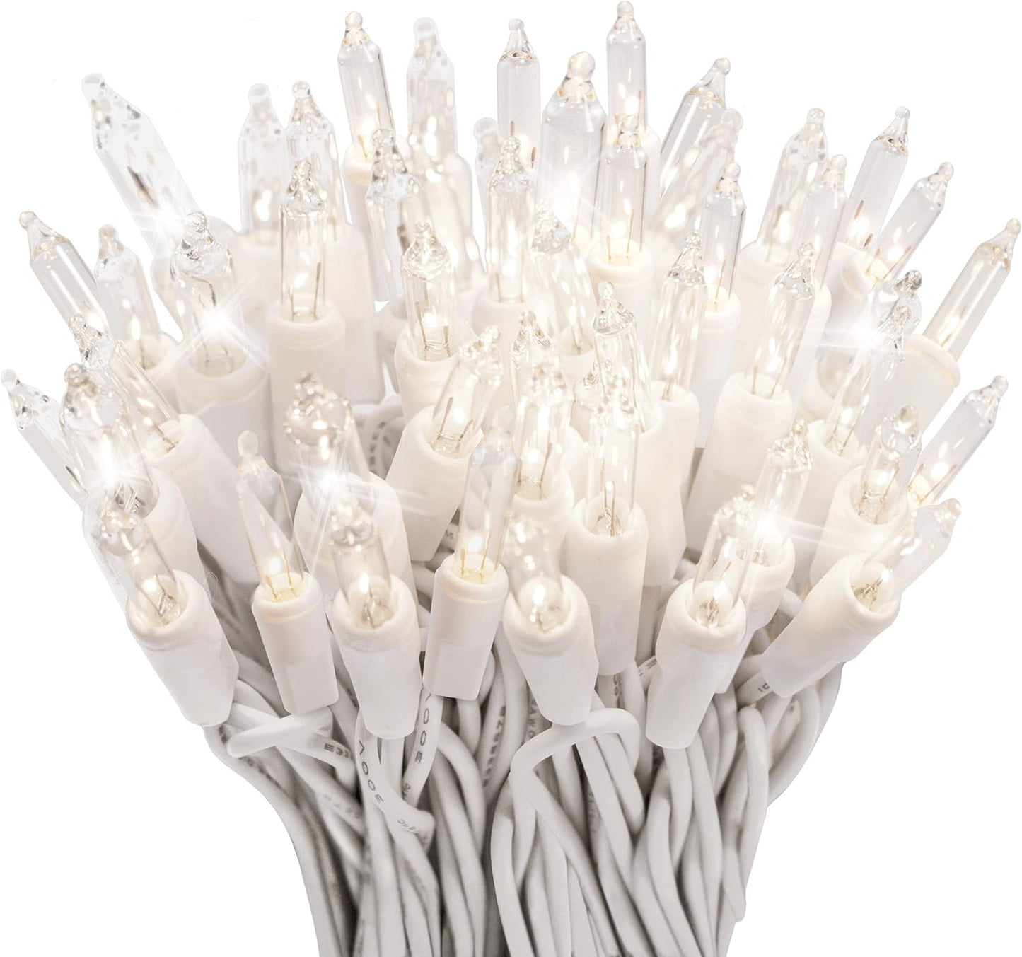 612 Vermont Clear Christmas Twinkle Lights - 100 Lights on White Wire | Indoor/Outdoor Use, 20.6' Lighted Length