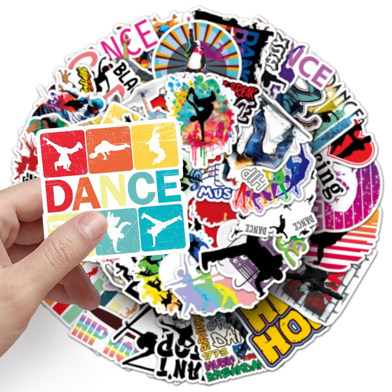 50Pcs Dancing Stickers Waterproof Funny Dance Stickers for Laptop Water Bottle Skateboard Luggage Scrapbook Bumper Car Bike Guitar Notebook,Vinyl Cartoon Sports Decal for Teens Adult Girls
