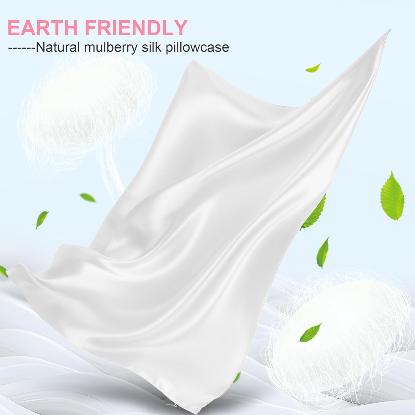 Skiennix Silk Body Pillow Cover - Ultra Smooth & Breathable Cooling Satin | Pure White (20x54 Inches)