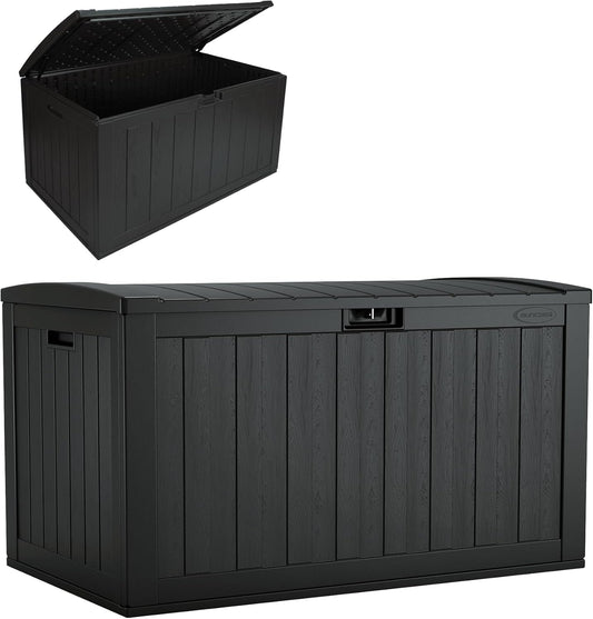Suncast 134-Gal. Resin Outdoor Patio Deck Box - Extra-Large Storage Solution in Iron Ore