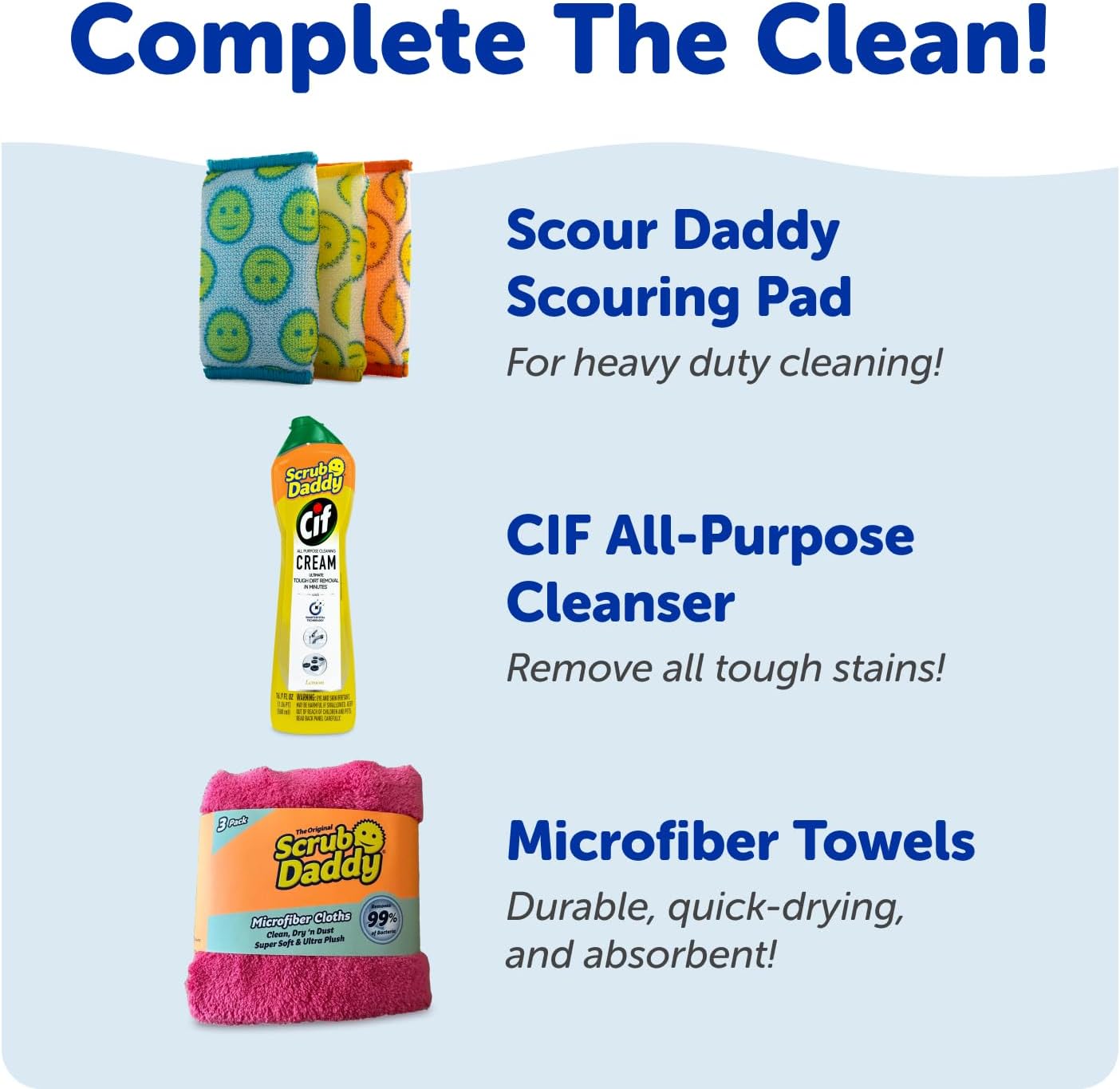 Scrub Daddy BBQ Daddy Grill Cleaner Kit - Bristle-Free Brush & 2 Steel Scour Sponges | 4 Count