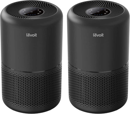 LEVOIT Air Purifier - HEPA Filter for Home Allergies & Pets | Covers Up to 1,073 ft², Core300-P, Black, 2 Pack