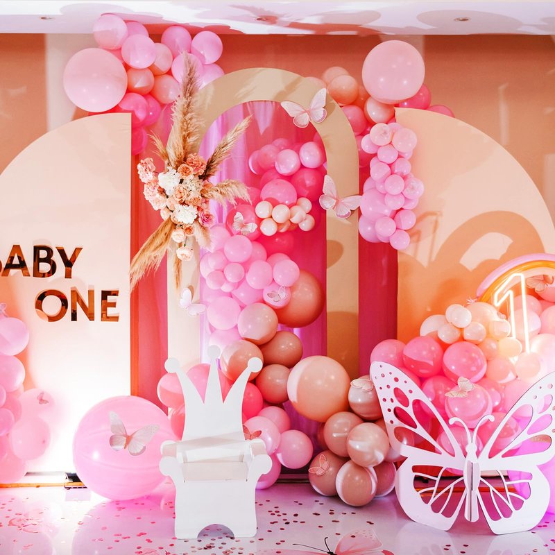 RUBFAC 129pcs Pink Balloons Different Sizes 18 12 10 5 Inches for Garland Arch, Pink Balloon for Mother's Day Valentine's Day Birthday Baby Shower Gender Reveal Wedding Party Decoration