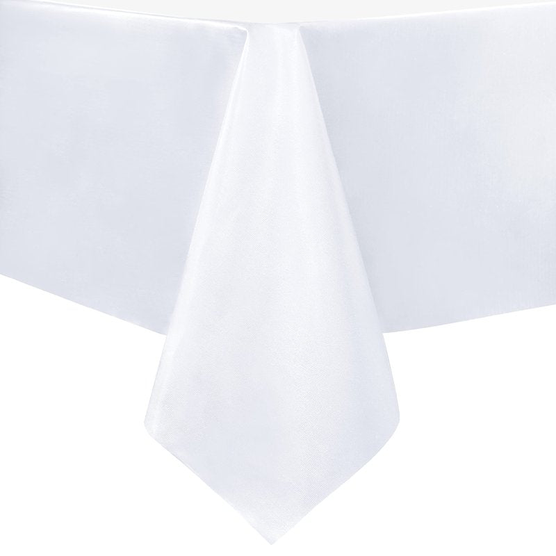 sancua 100% Waterproof Rectangle PVC Tablecloth - 60 x 60 Inch - Oil Proof Spill Proof Vinyl Table Cloth, Wipe Clean Table Cover for Dining Tables, Buffet Parties and Camping, White