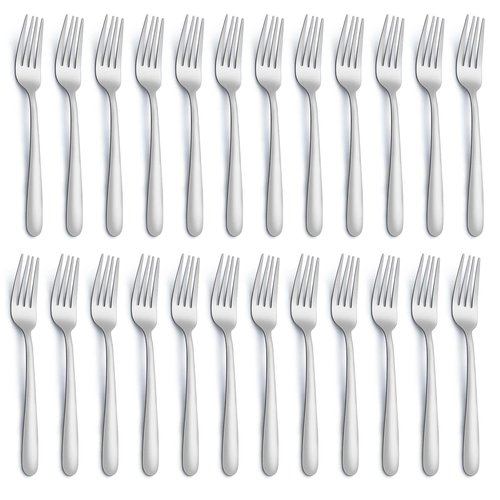 Gymdin 24 Pieces Dinner Forks, Forks Silverware(8 inches), Food Grade Stainless Steel Flatware Forks, Mirror Polished & Dishwasher Safe, Using for Home, Restaurant or Kitchen