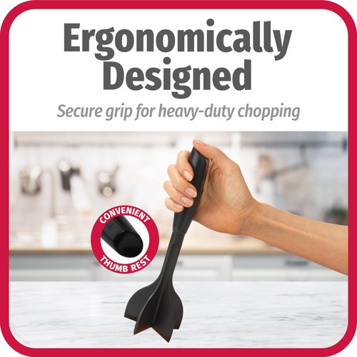 GoodCook Heat-Resistant Nylon Ground Meat Choppers with 5-Blade Heads, Ground Beef and Turkey Mixers and Choppers, Set of 2, Black