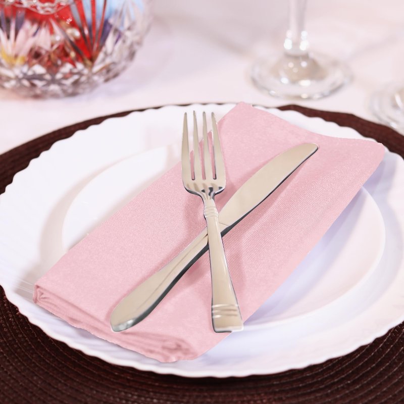 Utopia Home Pink Cloth Napkins (12 Pack, 20x20 Inches), Ideal Dinner Napkins for Party, Wedding and Lunch/Dinner