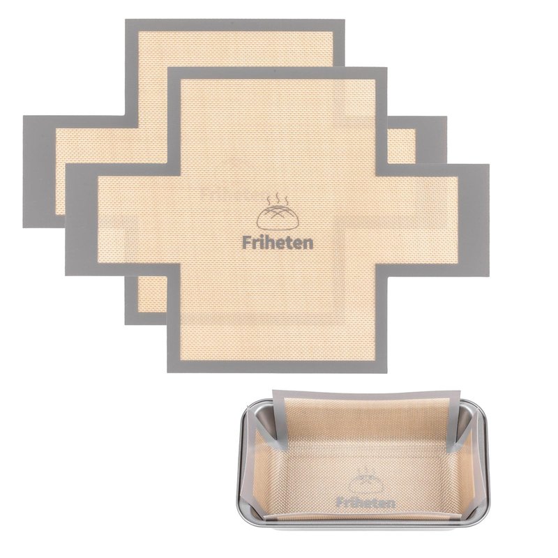 Reusable Silicone Bread Loaf Pan Liners, Nonstick and Reusable Bread pan Mat. 2 pack Silicone baking mat for 9.5 x 5 inch Loaf Pan