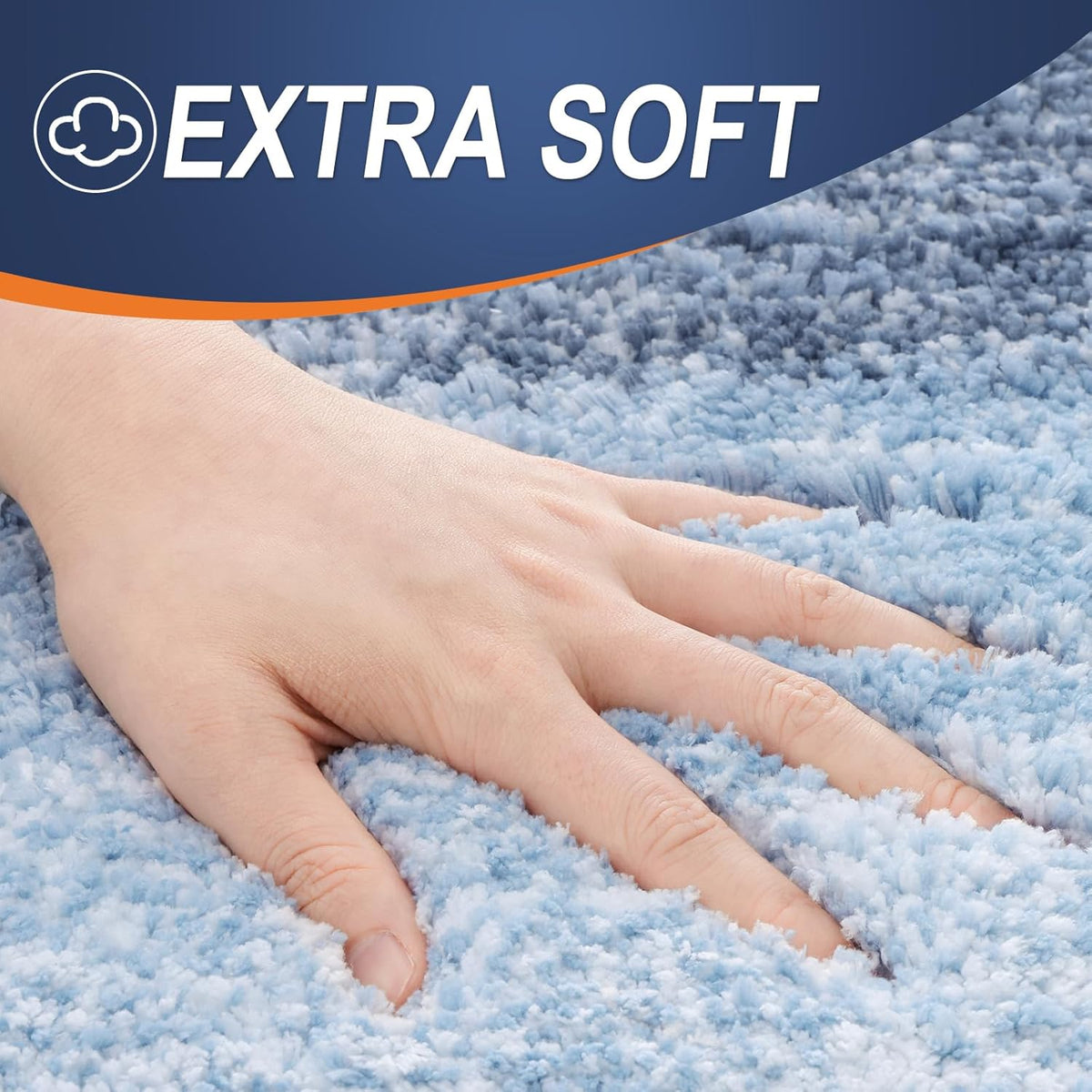 OLANLY Large Bathroom Rugs - Extra Soft Microfiber Mat 40x32 | Quick Dry & Machine Washable, Blue