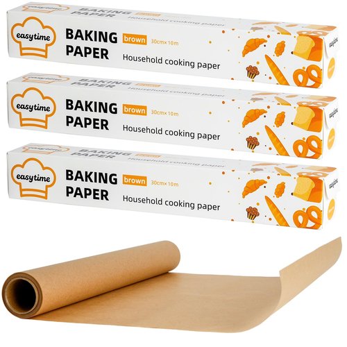 DTFMZOV Unbleached Parchment Paper Roll for Baking 12in x 98ft, 3 Pack of 12in x 32.8FT, Parchment Paper Built-in Metal Cutter, Non-Stick for Baking, Grilling, Air Fryer, Meal Prep, Pans and Oven