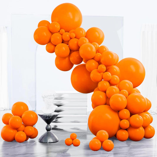 PartyWoo Orange Balloons - 152-Piece Matte Fall Balloon Arch Kit | Perfect for Thanksgiving & Baby Showers