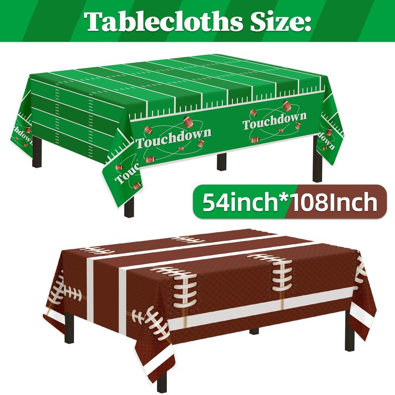 Football Party Decorations,133Pcs Football Party Supplies Set Disposable Footballs Birthday Plates Cups Knives Spoons Fork Banner and Tablecloth,Footballs Parties Supplies for Home,Dinner,Birthday