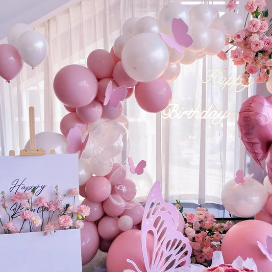 Voircoloria 90pack Pink Balloons Different Size 18/12/10/5 Inch Pink Balloon Garland Arch Kit for Graduation, Wedding, Birthday, Princess, Valentine's Day, Baby Shower, Anniversary Party Decorations