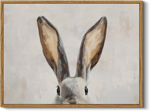 InSimSea Framed Canvas Wall Art - Cute Easter Bunny Decor for Kids' Room | 12x16in Aesthetic Artwork