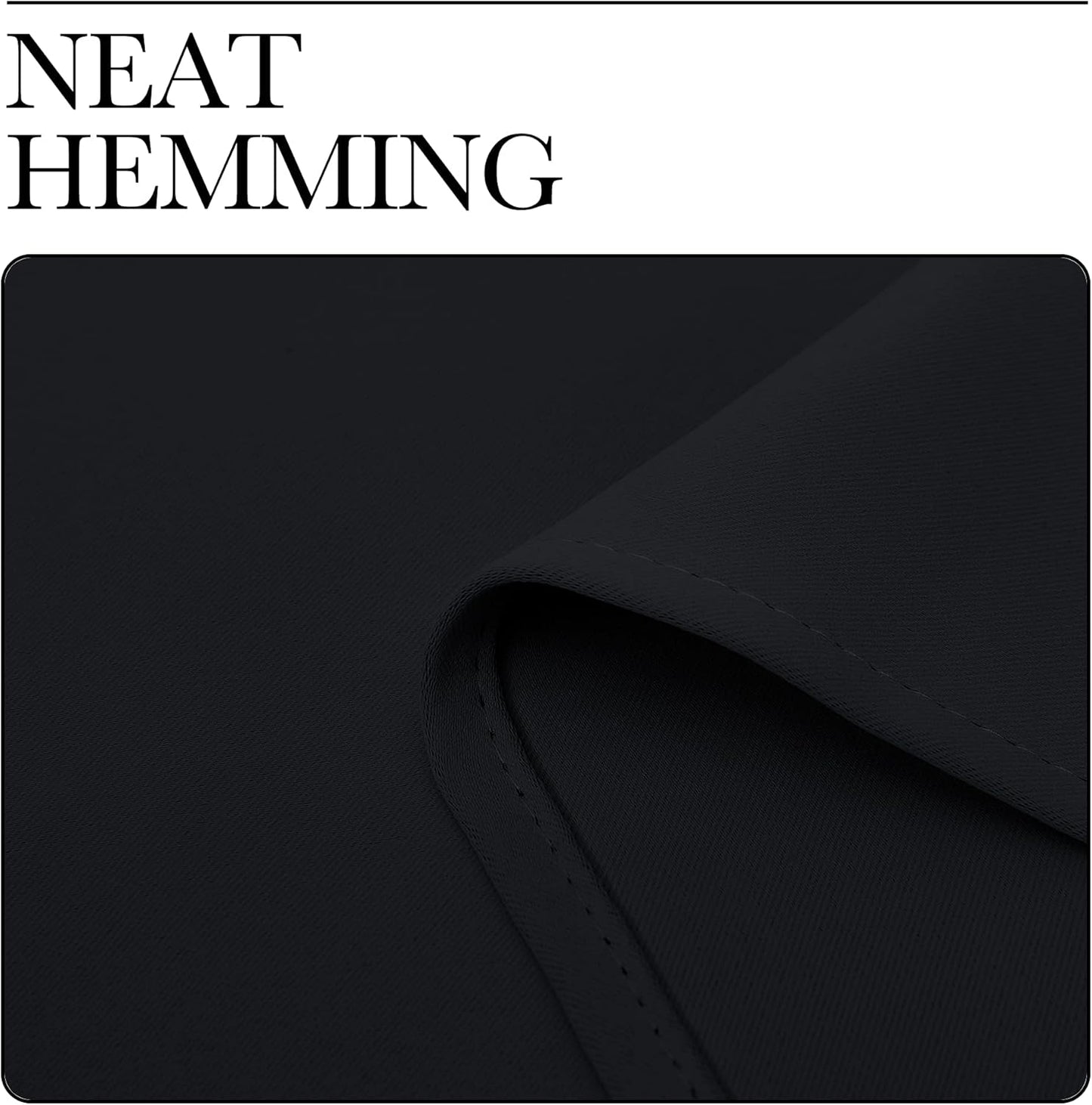 NICETOWN Blackout Curtain Panels - Thermal Insulated Grommet Top Drapes, Black, 2 Panels, W34 x L36-Inch